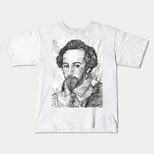 WALTER RALEIGH ink portrait Kids T-Shirt